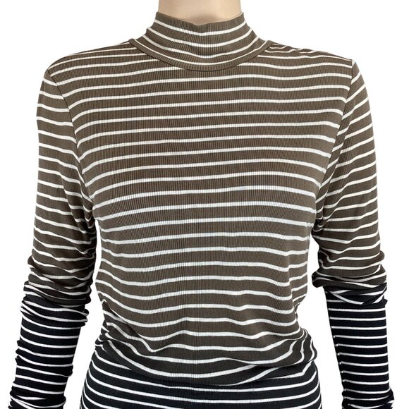 ATM‎ Anthony Thomas Melillo Dress Size XS Xsmall NWT Black Combo Dip Dye Striped - Picture 7 of 11